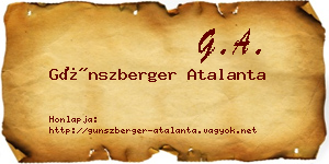 Günszberger Atalanta névjegykártya